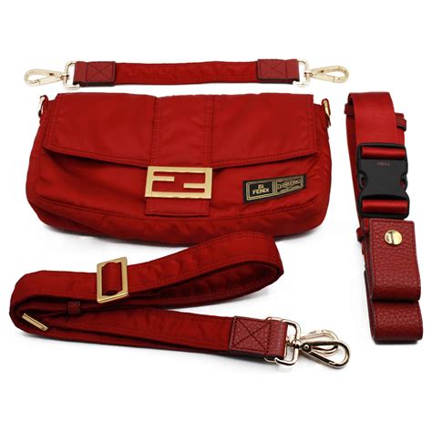 fendi red waist bag